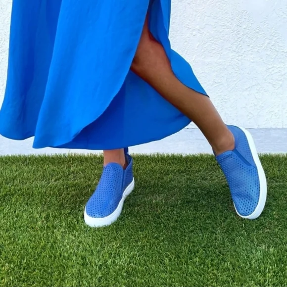 Jibs Unisex Mid Rise Galaxy Blue Slip-on Perforated Leather Odor Free Handmade - Picture 9 of 16